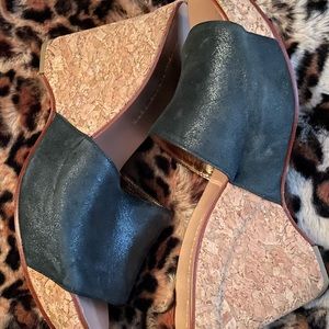 Diane Avon Furstenburg Cork heeled wedges